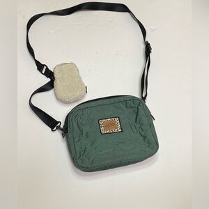 Vans Animal Mix Cross Body Purse Bag Green Quilted Coin Purse Adjustable Strap